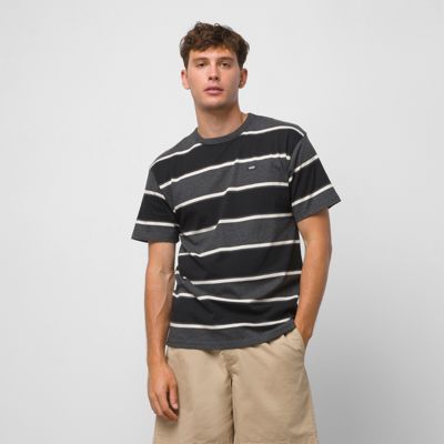 Vans Newlin Bold Stripe Knit Shirt(charcoal Heather/black)