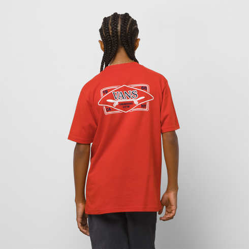 Vans Kids Sk8 Lock Up T-Shirt (Molten Lava)
