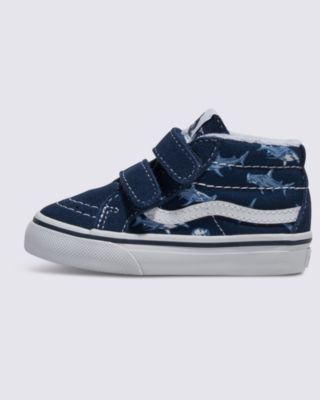 Vans Toddler Sk8-mid Reissue Hook And Loop Shoes (1-4 Years) (into The Blue Blue/multi) Toddler Blue, Size 3.5