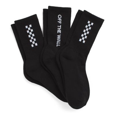 Checked It Crew Sock 3 Pack Size 6.5-10(Black)