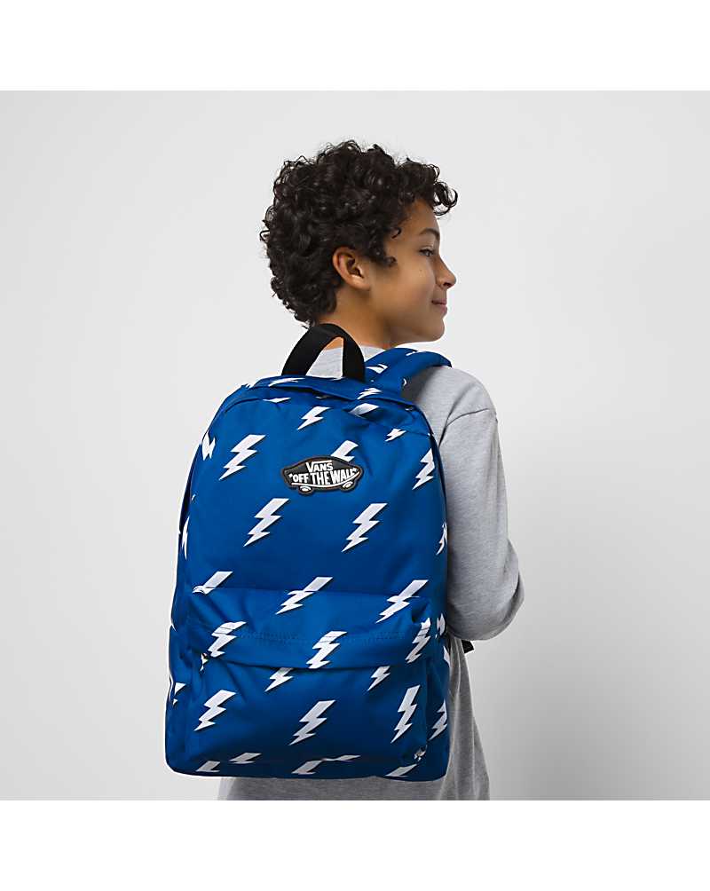 Off-white Logo Kids Backpack In Blue