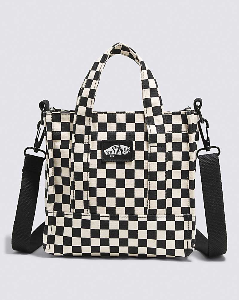 White and Baby Blue Checkerboard Tote Bag for Sale by