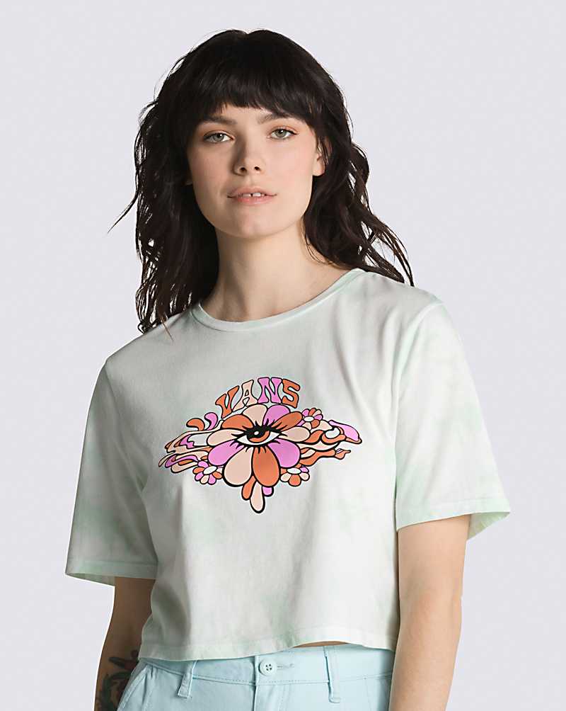 VHPVHP Women's Psychedelic Flower Eye T-Shirt Print Short Sleeve V Neck  Casual Tee Shirt at  Women's Clothing store
