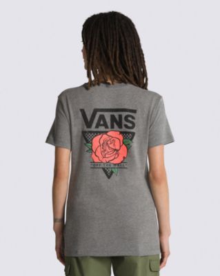 Vans Triangle Rose Boyfriend T-shirt(grey Heather)