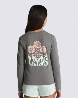 Kids Blooming Trip Twisted Long Sleeve T-Shirt(Grey Heather)