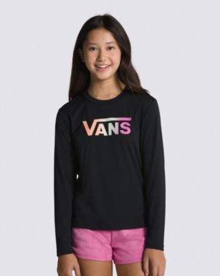 Vans Kids Flying V Sun Long Sleeve T-shirt(black)