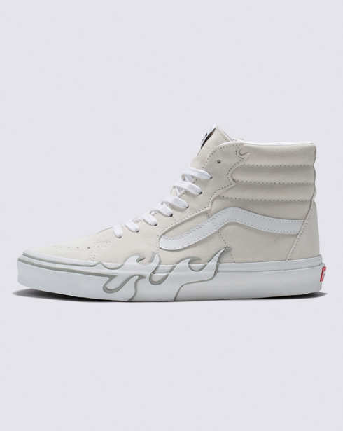 Vans Suede Sk8-Hi Flame Shoe (White/White)