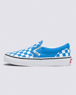 Vans Kids Classic Slip-on Checkerboard Shoe(brilliant Blue)