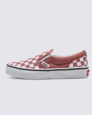 Vans Kids Classic Slip-on Checkerboard Shoe(withered Rose)
