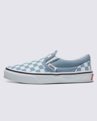 Vans Kids Classic Slip-on Checkerboard Shoe(dusty Blue)