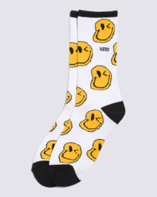 Kids Smiley Drip Crew Sock(Black/White)