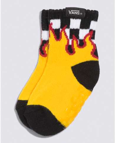 Infant Flame Checkin Crew Sock Size 12-24M