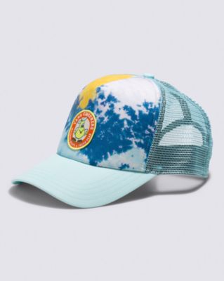 Checkers Curved Bill Trucker Hat(Blue Glow)