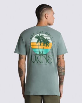 Sunset Dual Palm Vintage T-Shirt(Chinois Green)