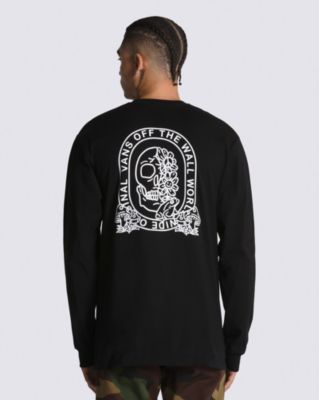 Vans Trippy Skull Long Sleeve T-shirt(black)