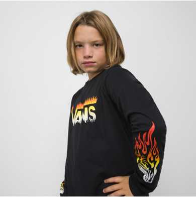 Kids Fire Shark Long Sleeve T-Shirt
