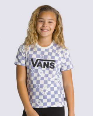 Vans Kids Floral Check Crew T-shirt(sweet Lavender)