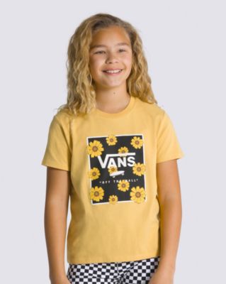 Kids Sunflower Animal Box Crew T-Shirt(Ochre)