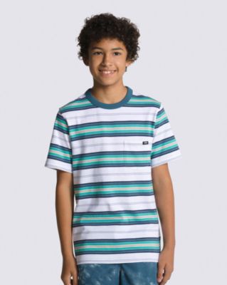 Vans Kids Rail Slide Stripe Knit Shirt(white)
