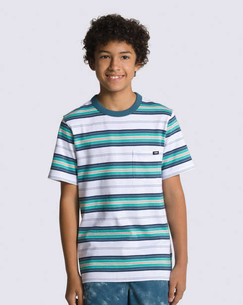Vans Kids Rail Slide Stripe T-Shirt (White)