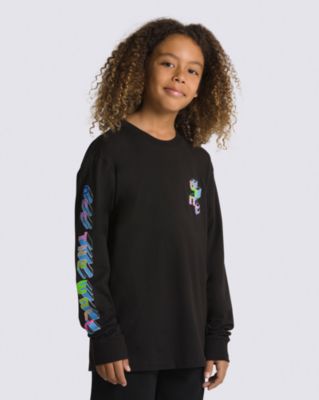 Kids Digital Flash Long Sleeve T-Shirt(Black)