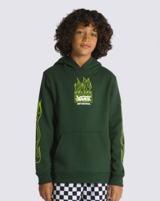 Kids Neon Flames Pullover Hoodie(Mountain View)