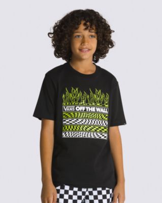 Kids Neon Flames T-Shirt(Black)