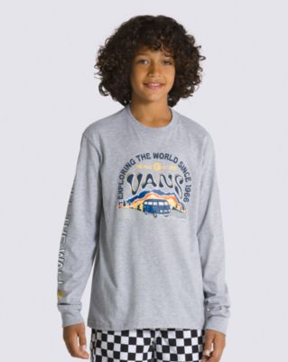Vans Kids Get There Long Sleeve T-shirt(athletic Heather)