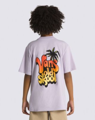 Vans Kids Old Skool Palm T-shirt(lavender Frost/white)