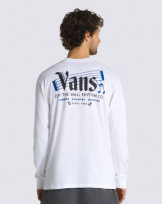 Vans Off The Wall Rhythm Logo Long Sleeve T-shirt(white)