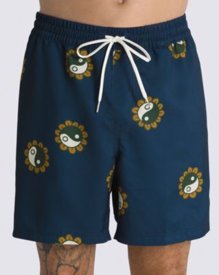 Vans Primary Solid Elastic 17 & Apos;' Volley Shorts(dress Blues/golden Brown)