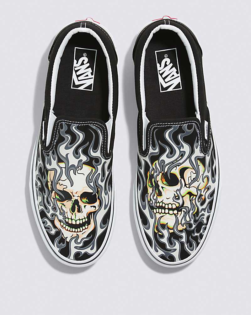 Slip-On Flame Skull Shoe
