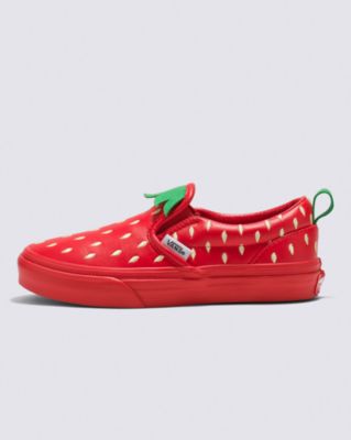 Vans Kids Classic Slip-on Berry Shoe(red)