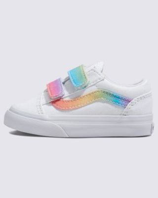 Vans Toddler Old Skool V Shoe(rainbow True White/multi)