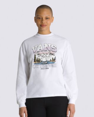 Vans Off The Wall Springs Long Sleeve Mock Neck T-shirt(white)