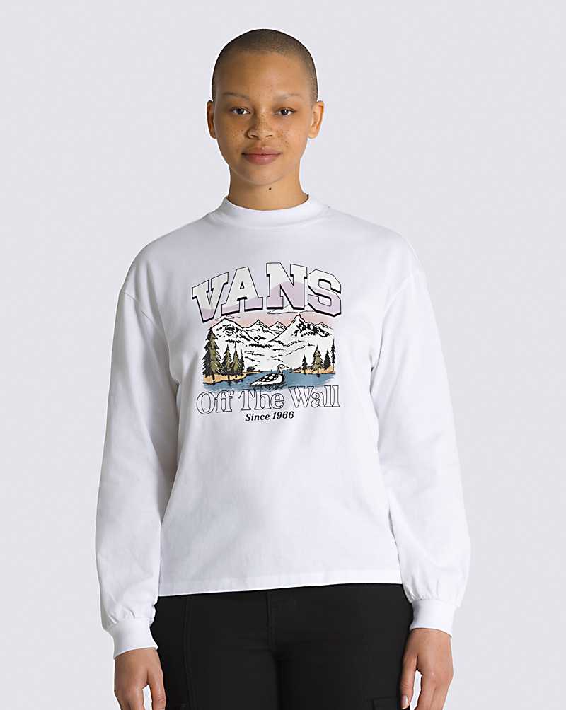 Vans Off The Wall Springs Long Sleeve Mock Neck T-Shirt Womens Small