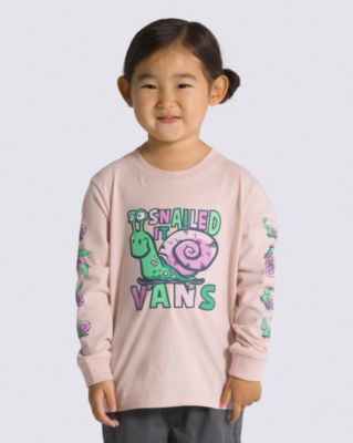Vans Little Kids Snailed It Long Sleeve T-shirt(rose Smoke)