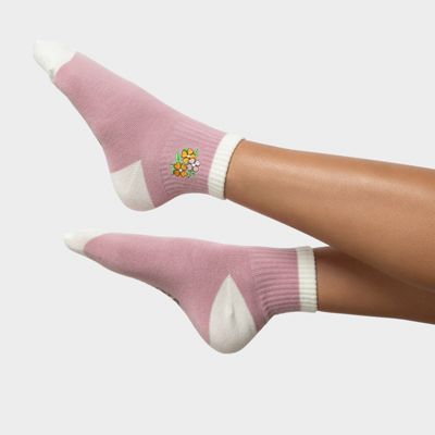 Flower Tide Half Crew Sock(Marshmallow)