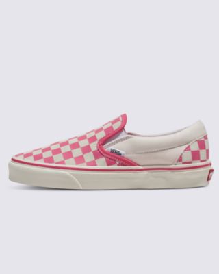 Vans Classic Slip-on Checkerboard Shoes (checkerboard Pink/true White) Unisex White