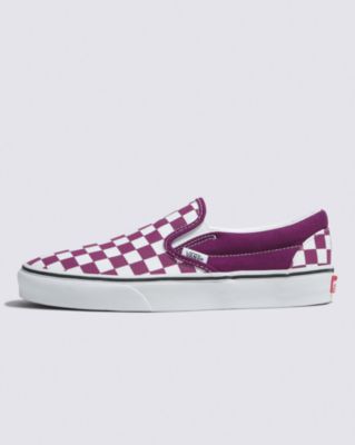 Classic Slip-On Checkerboard Shoe(Dark Purple)