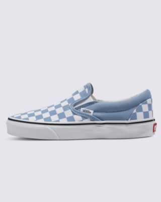 Vans Classic Slip-on Checkerboard Schoenen (color Theory Checkerboard Dusty Blue) Unisex Wit