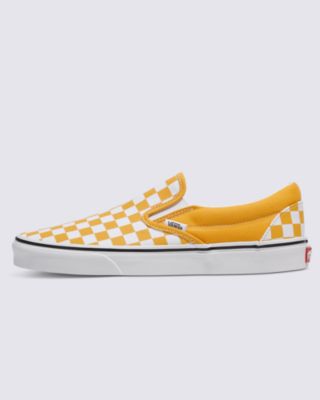 Vans Classic Slip-on Checkerboard Schuhe (color Theory Checkerboard Golden Glow) Unisex Gelb