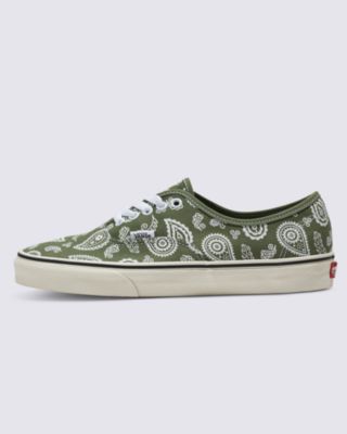 Vans Authentic Shoes (primavera Paisley Olive) Unisex Green