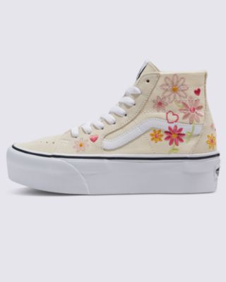 Vans Sk8-hi Tapered Stackform Shoe(embroidery Classic White/true White)