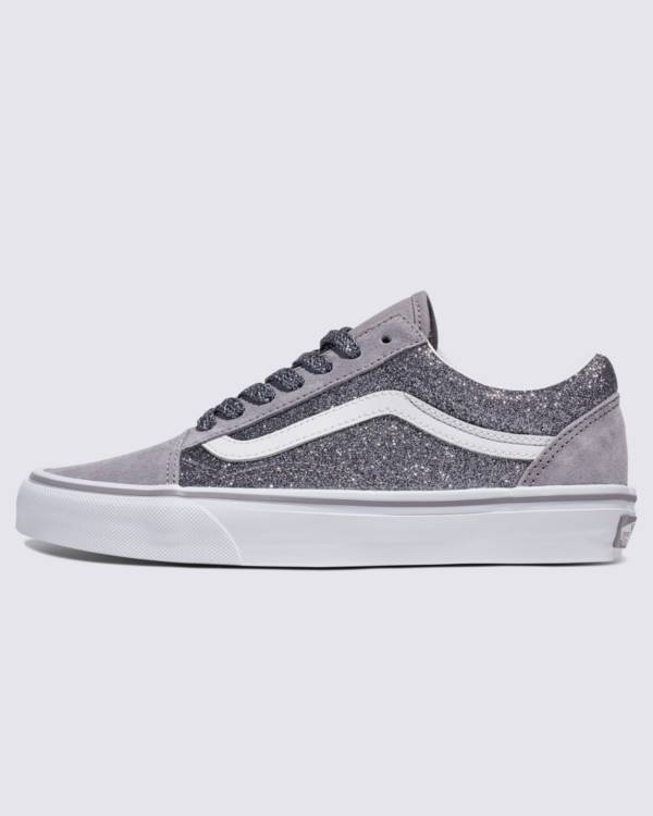 Old Skool Shoe in silver glitter.