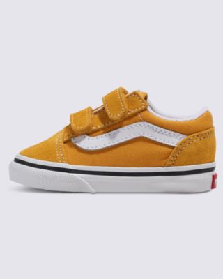 Vans Toddler Old Skool Hook And Loop Shoes (1-4 Years) (color Theory Golden Glow) Toddler Yellow
