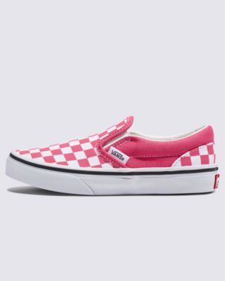 Vans Kids Classic Slip-on Checkerboard Shoe(honeysuckle)