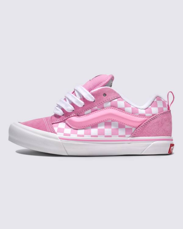 Kids Knu Skool Checkerboard Shoe in pink.