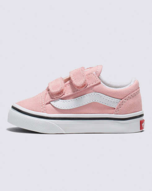 Vans Toddler Old Skool V Shoe (Powder Pink/True White)