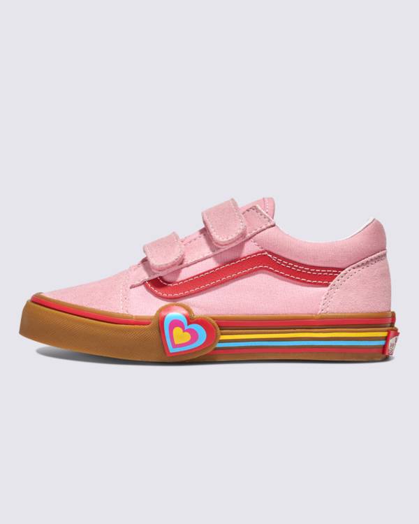 Kids Old Skool V Shoe in pink.